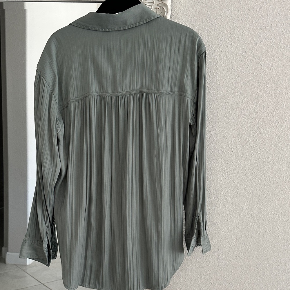 Anthropologie Sage Green Button Down Top - Picture 4 of 4